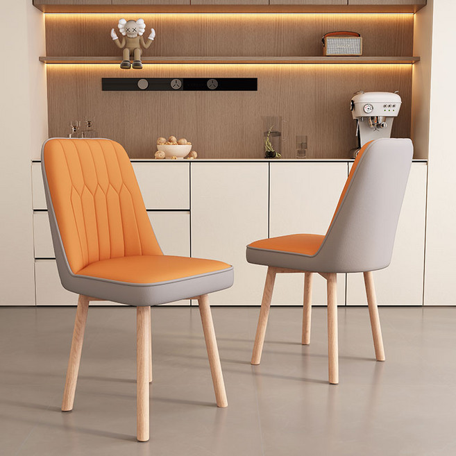 New World 가죽의자 카페 실내 인테리어의자 식탁의자 의자 식당의자 XSD-616, 1개, 오렌지+그레이