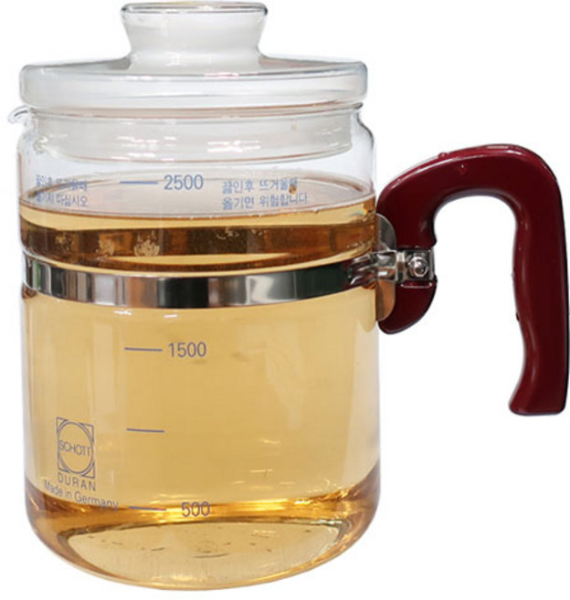 독일쇼트글라스 독일쇼트글라스2500ml 대용량 유리약탕기 홍삼주전자 유리주전자, 2500ml, 혼합색상, 1개