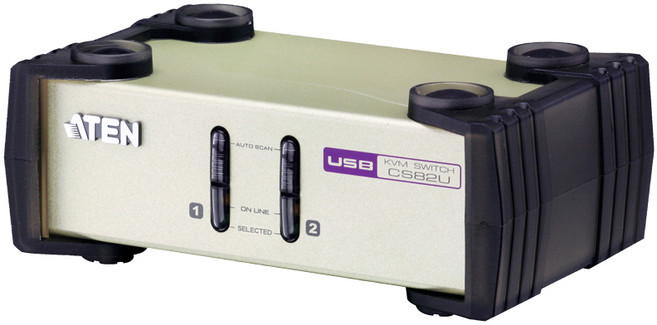 ATEN 宏正 CS82U 2埠 PS/2-USB KVM 多電腦切換器, 1個