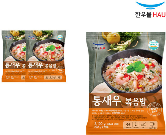 [자연맘스토리] 한우물 코스트코 통새우 볶음밥 2100g x 3개 (300g x 21개입), 2.1kg