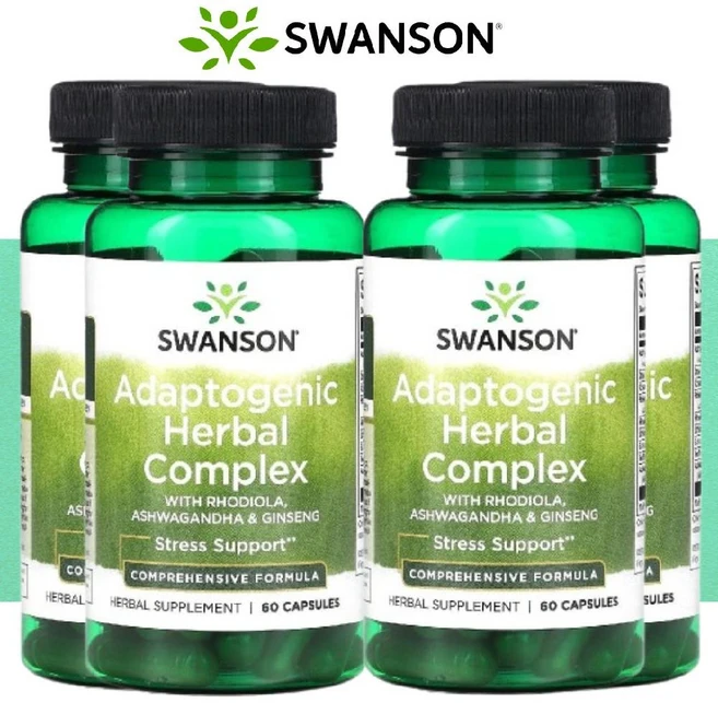 스완슨 홍경천 아슈와간다 아답토젠 허브 복합체 60정 당귀 구기자 오미자 4개 - 쿠팡