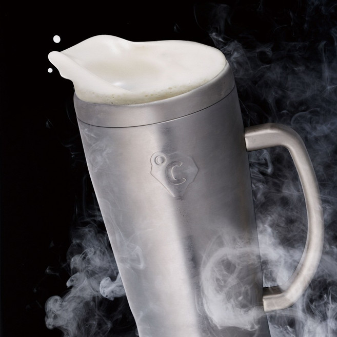 도시샤 온도존 프리징 얼음컵 맥주컵, 420ml, 실버