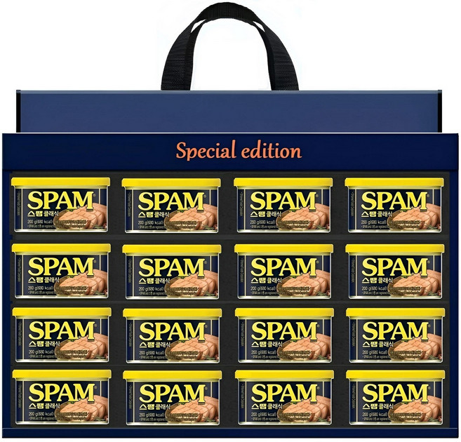스팸 16호 선물세트 + 쇼핑백 가방, 1개