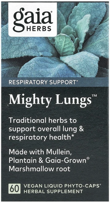 몸관리하세요 겨울입니다 Gaia Herbs Mighty Lungs 베지 Liquid Phyto-Caps 60정 특별관리진행, GaiaHerbsMightyLungs베지LiquidPh, 1개 - 쿠팡