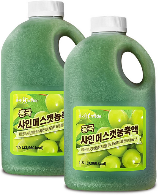 흥국 샤인머스캣농축액 1.5 L, 1.5L, 2개