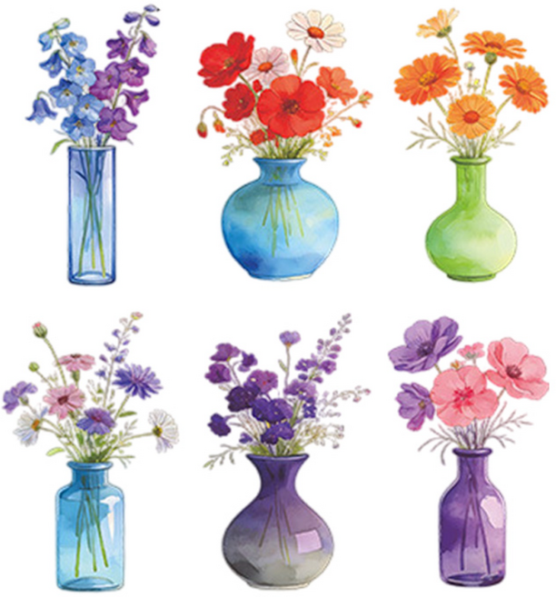 월간리빙 데코 인테리어 포인트 벽지 스티커, 화병C