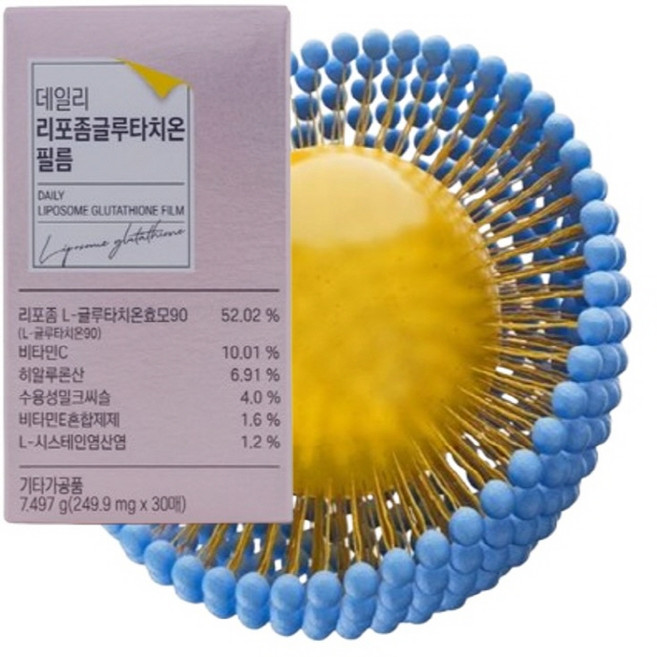 리포좀 글루타치온 필름 효모 비타민C 수용성밀크씨슬 엘라스틴 저분자 피쉬콜라겐 30매, 1박스, 30회분