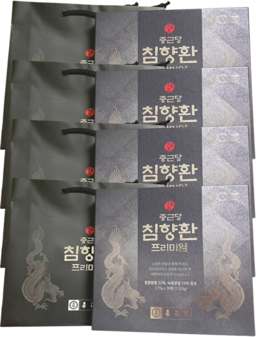 종근당 침향환 프리미엄(침향22% 녹용10%) 30환 4개, 30정