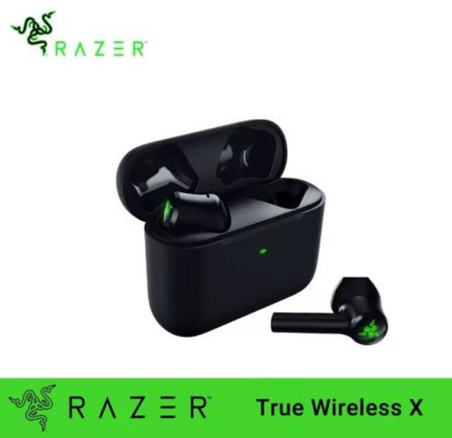 Razer 해머헤드 True X 무선 게이밍 이어버드 저지연 블루투스 5.2 TWS 블랙 스마트 터치 스포츠 헤드폰 이어버드, 1) Black
