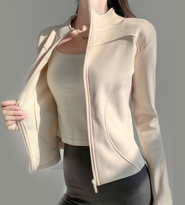 오도어무드 여성 슬림핏 쫀쫀라인업 스포츠 안감 기모 집업 I01O6_mz5731