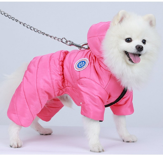 우기펫 강아지 패딩자켓 강아지옷, 1개, 핑크