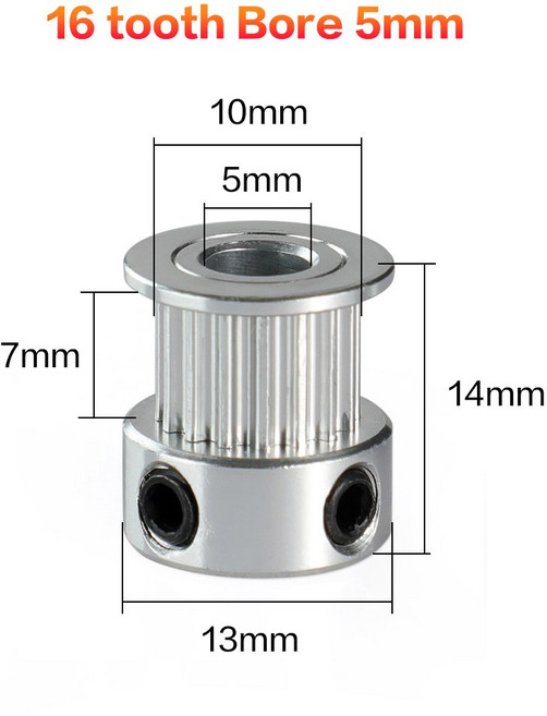 3DSWAY 3D 프린터 부품 2GT 밍 풀리 16 20 보어 5/8mm 너비 6mm GT2 동기 휠 밍 벨트 알루미늄 기어, 4) 5pcs - 16 Tooth Broe 5mm, 16 Tooth Broe 5mm