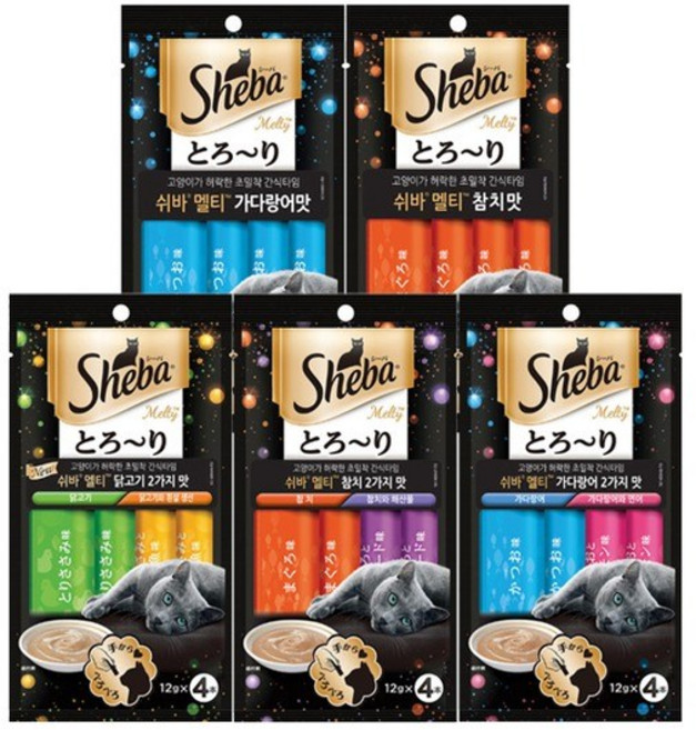 쉬바 멜티 5종콤보 48g (5종 각 1개씩), 1개, 가다랑어맛 x 5개