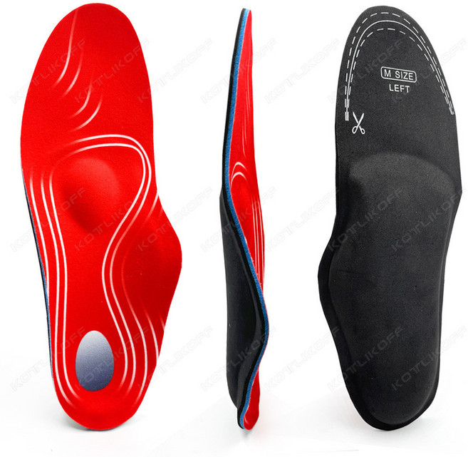 발 교정 기능성 쿠션 평발 깔창 KOTLIKOFF 심한 플랫 피트 Insoles Orthotic 아치 지원 정형 외과 신발 단독 하이힐 발바닥 Fasciitis 남자 여자, M EU41-43, 없음, 1개