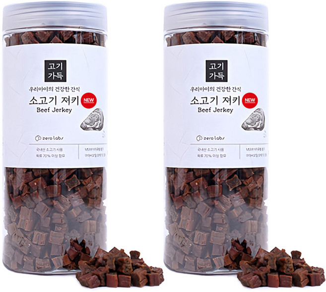 제로랩스 고기가득 강아지 노즈워크 져키, 2개, 1kg, 소고기