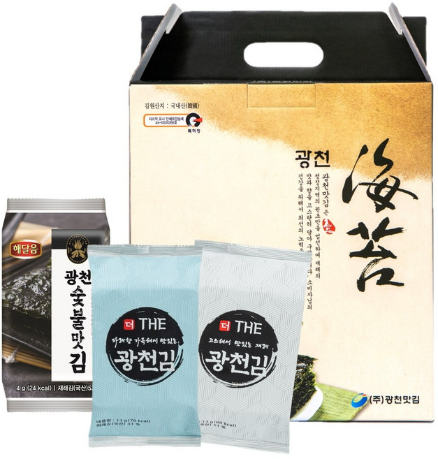 고급선물 명품식탁김 3종선물세트 15봉(더재래+더파래+숯불식탁김) /식15