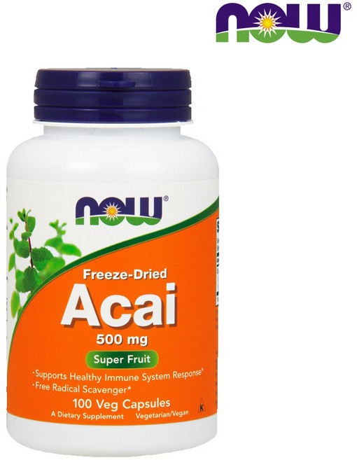 Now Foods Acai 500mg 베지 캡슐, 100개