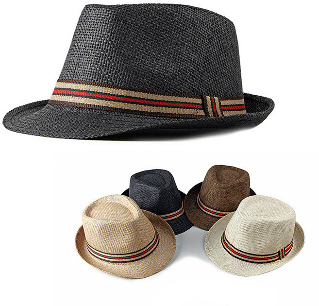 페도라 남녀 메쉬 여름 캐주얼 밀짚 신사모 중절모자 i95