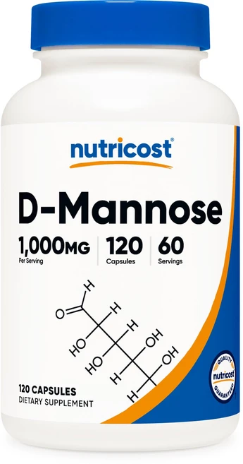 Nutricost D-만노스 1000mg 120캡슐 비 GMO 글루텐 프리 - 쿠팡