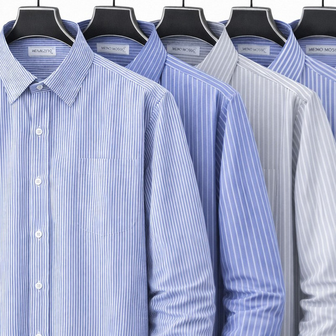 제이본부 긴팔 줄무늬 와이셔츠 S~5XL 프리미엄 일반핏 남자 남성 빅사이즈