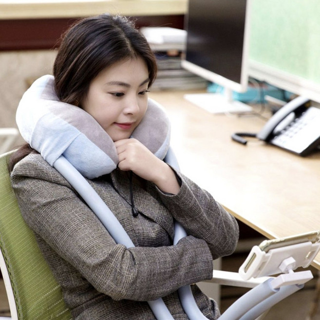 침대핸드폰거치대 목쿠션 쇼파 목받침 누워서보는 스마트폰거치대, 1개