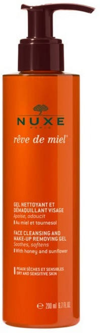 NUXE REVE DE MIEL Gel Nettoyant et Demaquillant Visage 눅스 레브 드 미엘 페이스 클렌징 젤 200ml, 1개