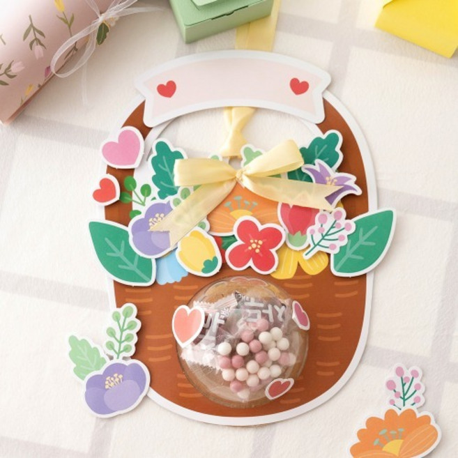 (MH) 민화 사탕 꽃바구니 만들기, 축하꽃, 1개