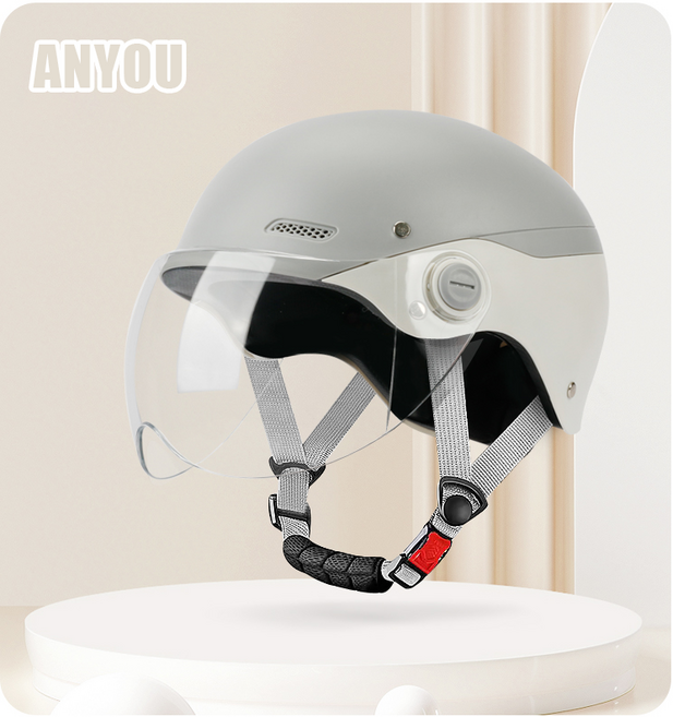 ANYOU 투톤 헬멧 전동 킥보드 헬멧 전기 자전거 헬멧, 그레이