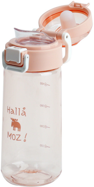 MOZ 스웨덴 원터치 올트라이탄 클린 키즈 보틀 물병, 헤이즐핑크, 1개, 490ml