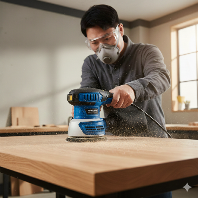 125mm 전기 원형샌더 벨크로타입 240W 강력한 파워 전기센더, 1개