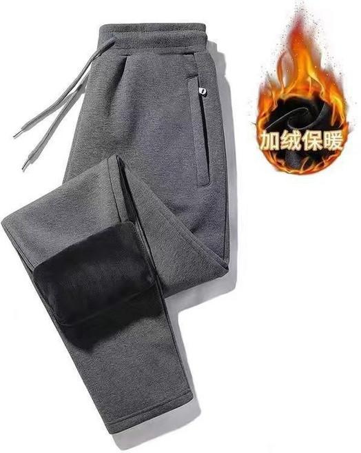 男款加絨加厚休閒運動長褲