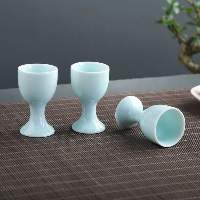 전통주잔 소주잔 도자기 옥빛 10ML 고급 1 고량주잔 순백 사케, 핑크색 15ML, 1개