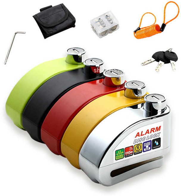 오토바이 자전거 알람락 도난방지 경보 자물쇠 mam+888gb, 1알람디스크락-실버