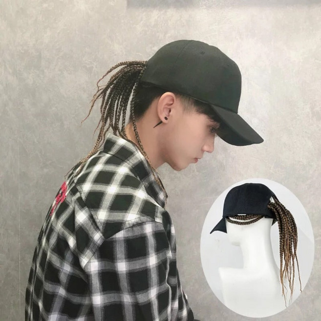 帽子假髮 辮子假髮 一體式嘻哈帽 男女通用, 1個