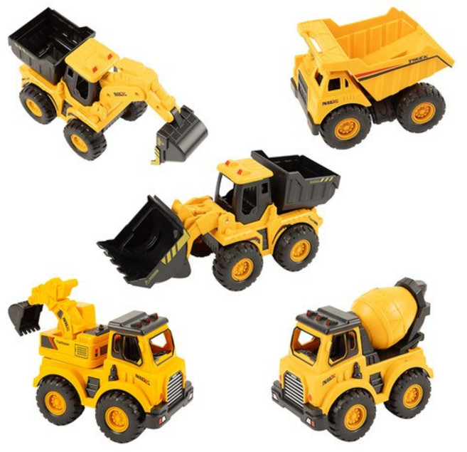 캐스비 플레이 꼬마건설차 5종 세트, 혼합색상, 1세트