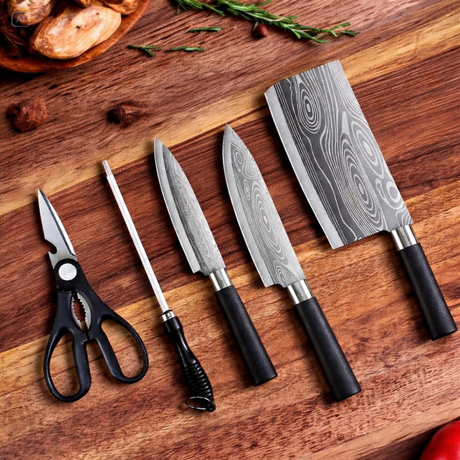 (모조리박) 주방용 스테인리스 칼세트 5종 식칼 과도 세트, 1세트, 5, 스텐레스 5종 칼 세트