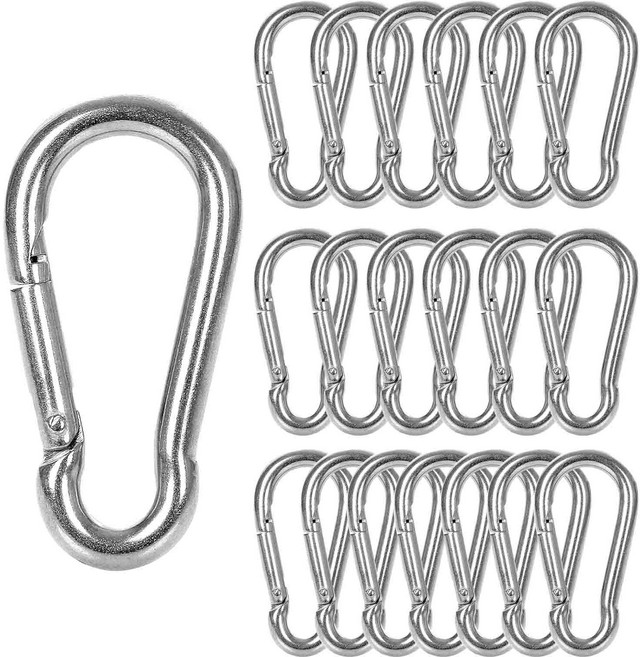 강철합금 카라비너, 20개, 은색