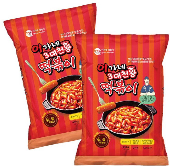 송학식품 이가네 3대천왕 떡볶이 440g 5개
