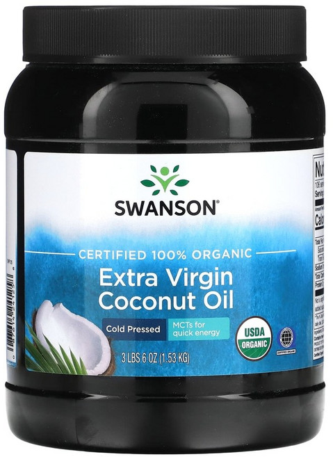 스완슨 100% 엑스트라버진 코코넛오일 3 lbs 6 oz 1.53 kg, 1.53kg, 1개