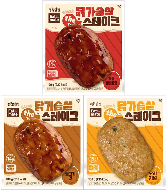 [랭킹닭컴] 잇메이트 닭가슴살 스테이크 3종 혼합, 100g, 10개