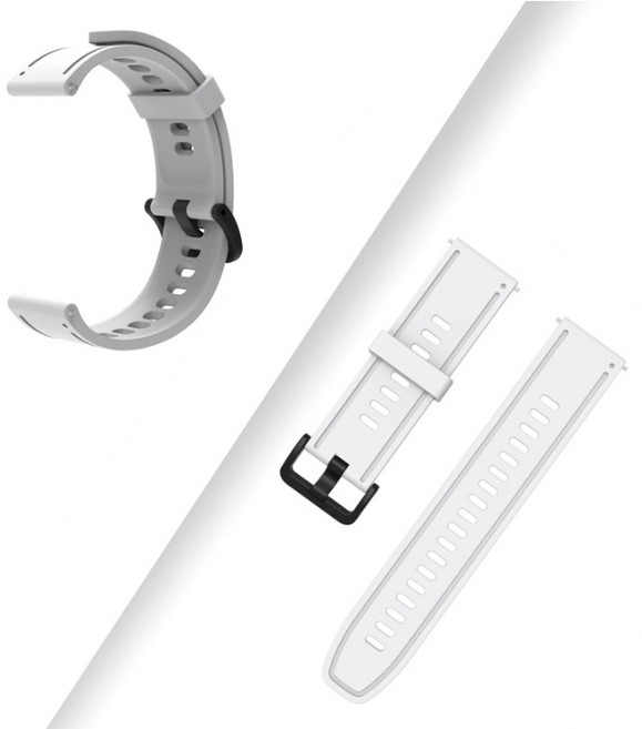갤럭시워치7 6 5 4 방수 스포츠 젤리스트랩 20MM, 화이트, 1개