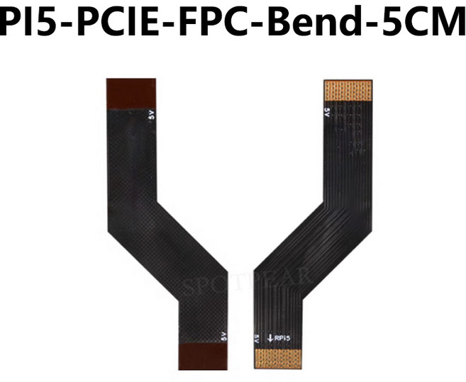 호환 M.2 NVMe SSD용 90R 차동 매칭 고속을 갖춘 라즈베리 파이 5 PCIE FPC 케이블, 03 PCIE-FPC-5CM-Bend, 1개