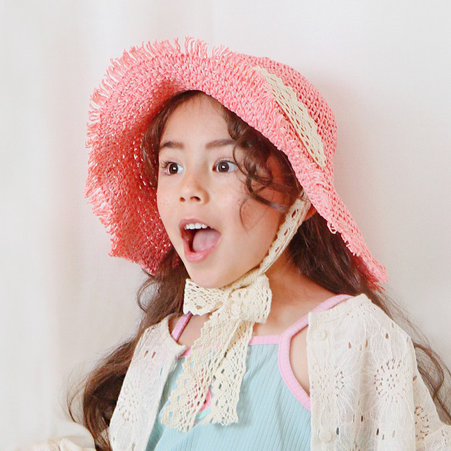 A19525 릴리 수술 밀짚 모자