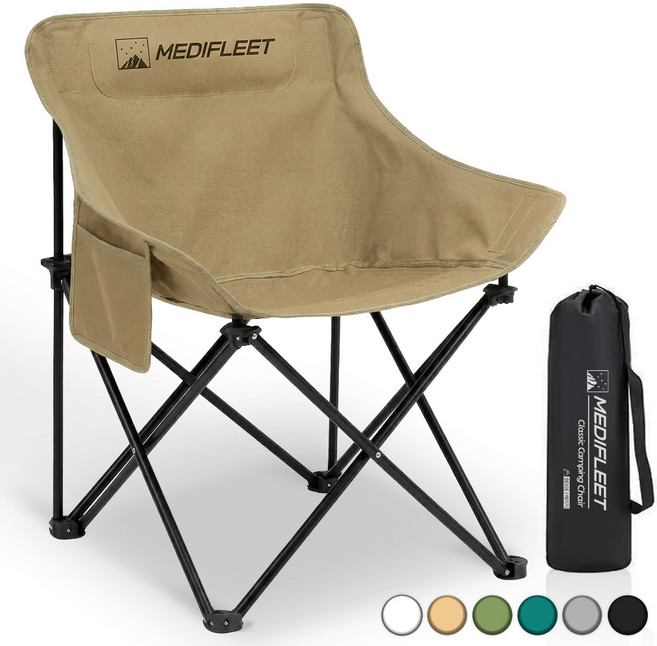 홈스토리즈 접이식 휴대용 아웃도어 피크닉 감성 캠핑 의자, 1개, 베이지