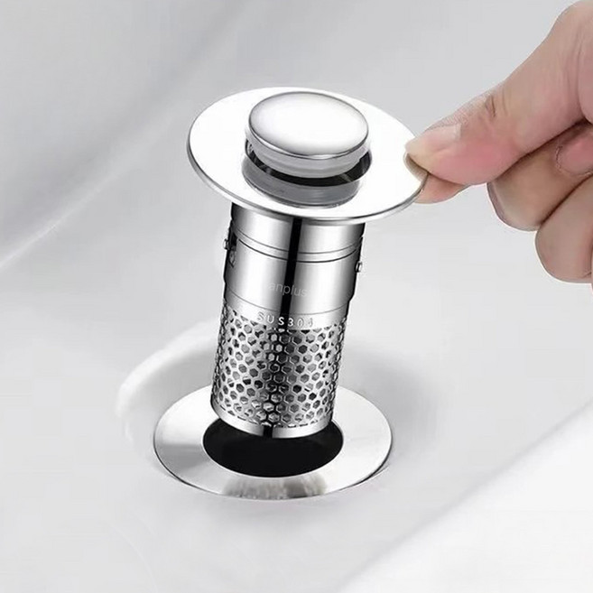 앙플러스 완벽차단 세면대 배수구 마개 트랩 부속품, 2개