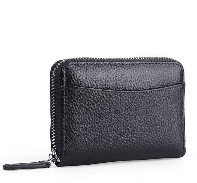 Mimi Market 고급 소가죽 아코디언 교통 카드 동전 지갑 RFID 차단