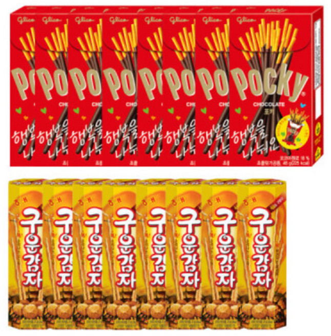 포키 오리지널 초코 46g x 8 + 구운감자 27g