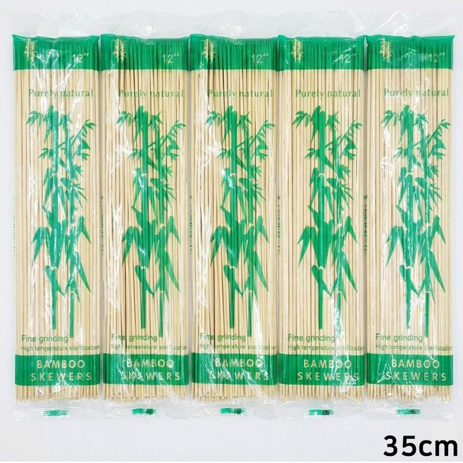 식약처 인증 완료 바베큐 닭꼬치 전용 특대형 대나무 꼬치 35CM, 90개, 5세트