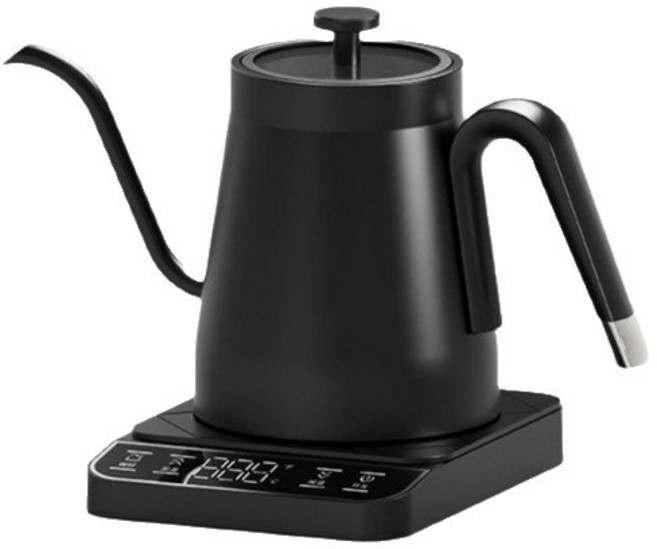 110V美規電熱水壺細長嘴鵝頸手衝咖啡壺恆溫, 1個, 黑色:美規110V, 1L