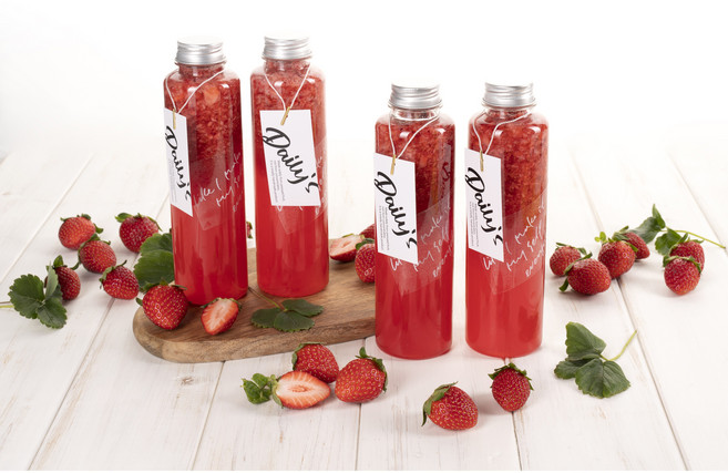 딸기청 딸기청만들기 딸기우유 생딸기라떼 600g 과일청선물세트 1+1 카페수제청 데일리즈키친, 딸기청1+1, 2개, 1개입